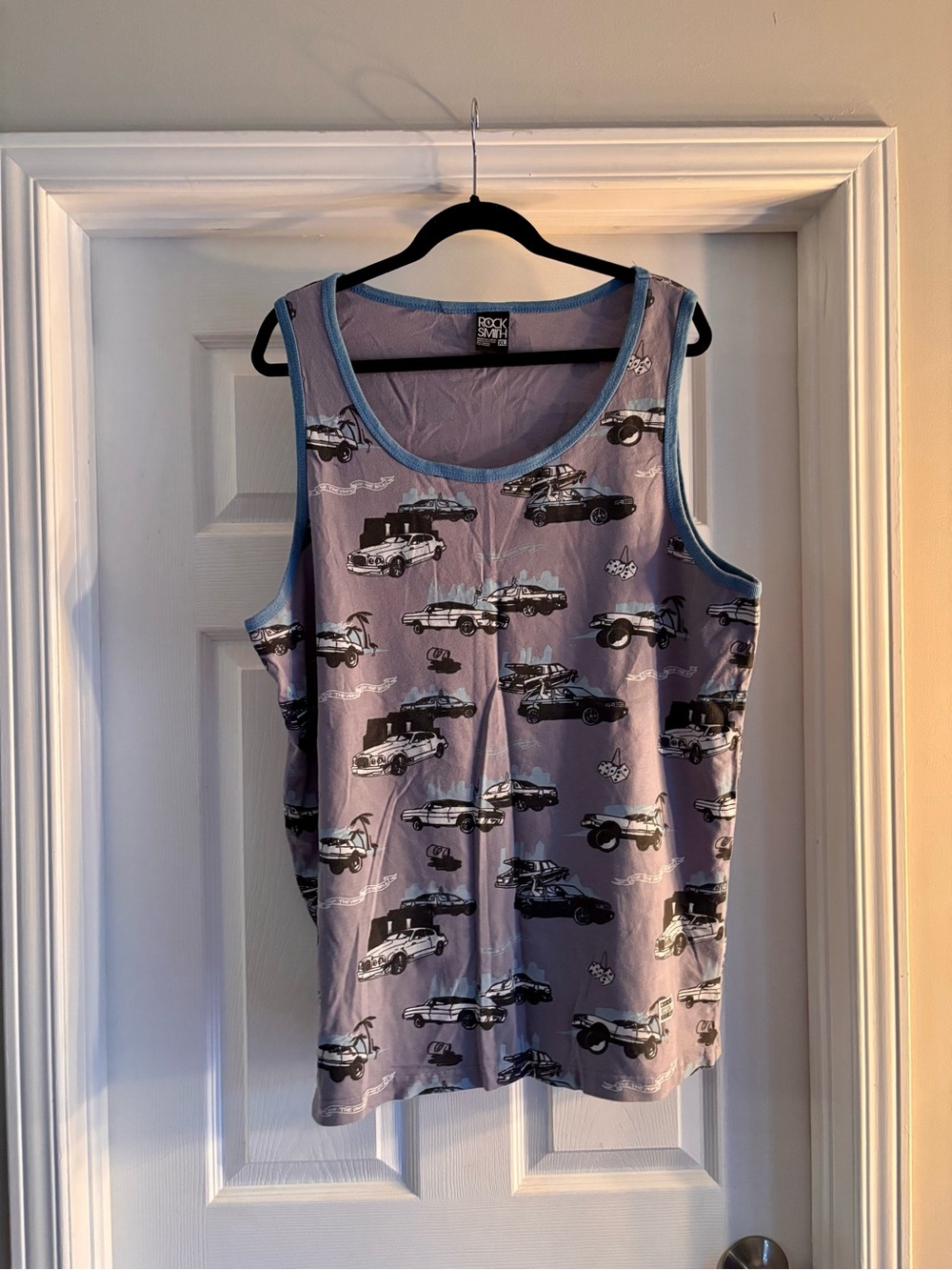 Rock Smith Grey Car-Print Men's Tank Top
